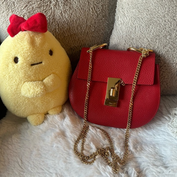 Chloé red mini Drew crossbody bag - Picture 3 of 16